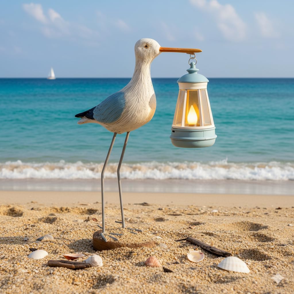 Solar Seagull Statues for Garden and Home Decor,Funny Garden Decor Beach,Pool,Patio,Lawn,Yard,Porch,Perfect Garden Gift